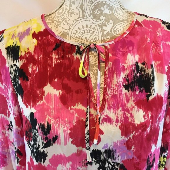 INC Top Women's Sz 4‎ Pink Enchanted Floral Print - Picture 2 of 9